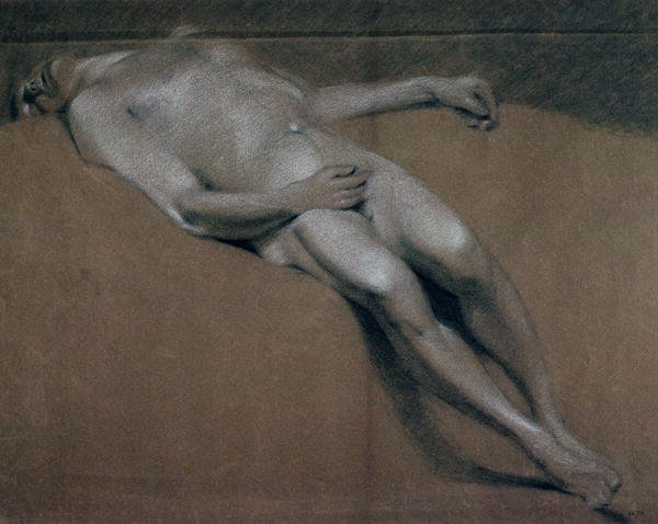 Study of a recumbent male nude