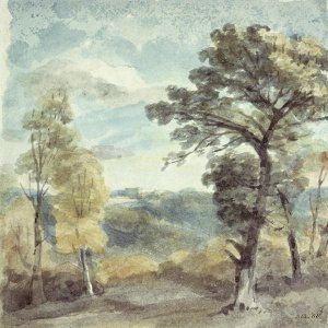 Landscape with Trees and a Distant Mansion