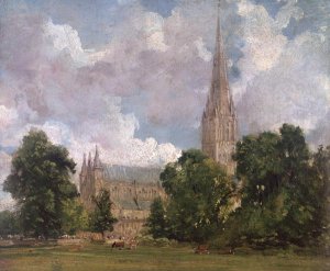 View of East Bergholt over the kitchen garden of Golding, Constable's house