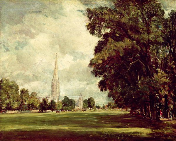 Salisbury Cathedral from Lower Marsh Close, 1820