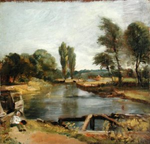 A Barge below Flatford Lock, c.1810