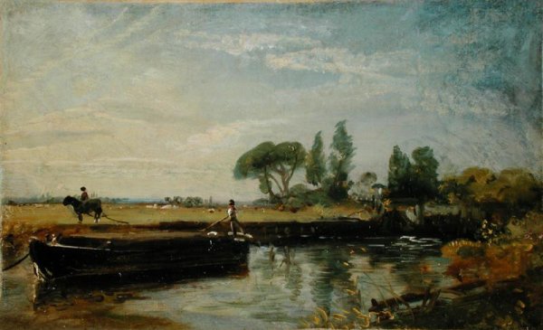 A Barge below Flatford Lock, c.1810