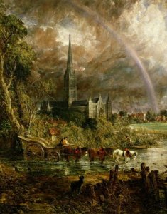 Salisbury Cathedral From the Meadows, 1831 (detail)