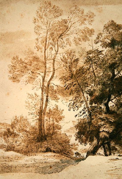 Trees and Deer, after Claude, 1825