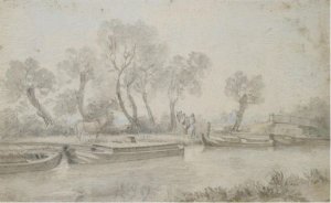 Barges On The River Stour At Flatford, Suffolk