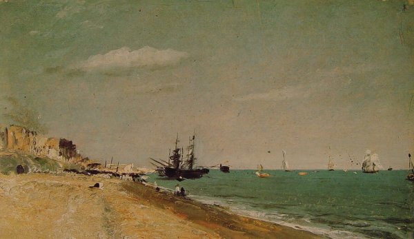 Brighton Beach with colliers, 1824