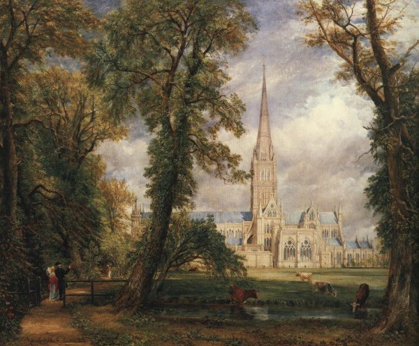 Salisbury Cathedral From The Bishop's Garden 1826