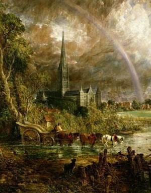 John Constable - Salisbury Cathedral From the Meadows, 1831 (detail)