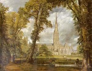 John Constable - View of Salisbury Cathedral from the Bishop's Grounds  c.1822